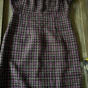 Eliza J Black and Purple Chanel style Tweed Dress